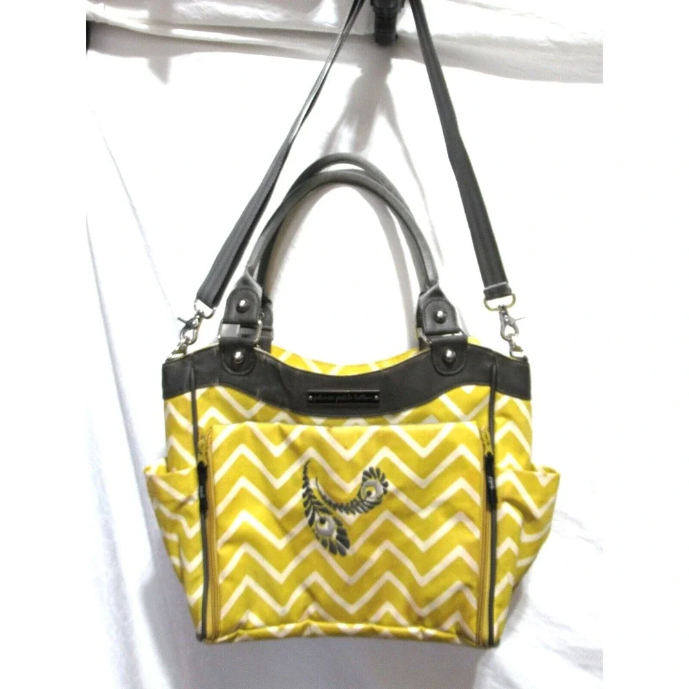 Petunia Pickle Bottom Yellow Canvas Baby Diaper Bag Unisex